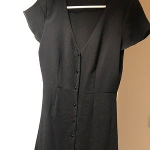Black button up dress